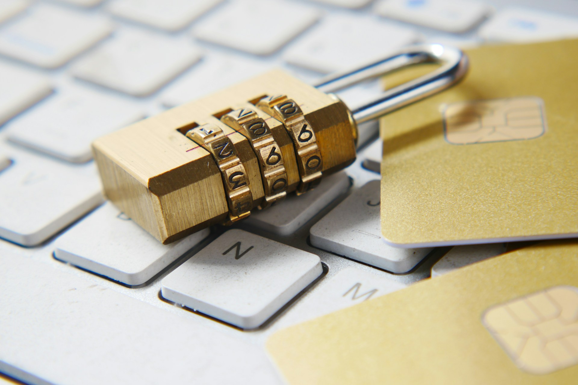A lock on a laptop keyboard